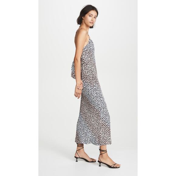 New Suboo Amelie Cheetah Print Midi Slip Dress $230 XS Tie Closure - Picture 5 of 6